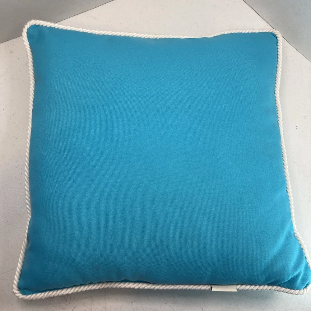 Vtg Pier 1‎ Pelican Pillow Embroidered Nautical Coastal Ocean 16x16